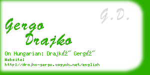gergo drajko business card